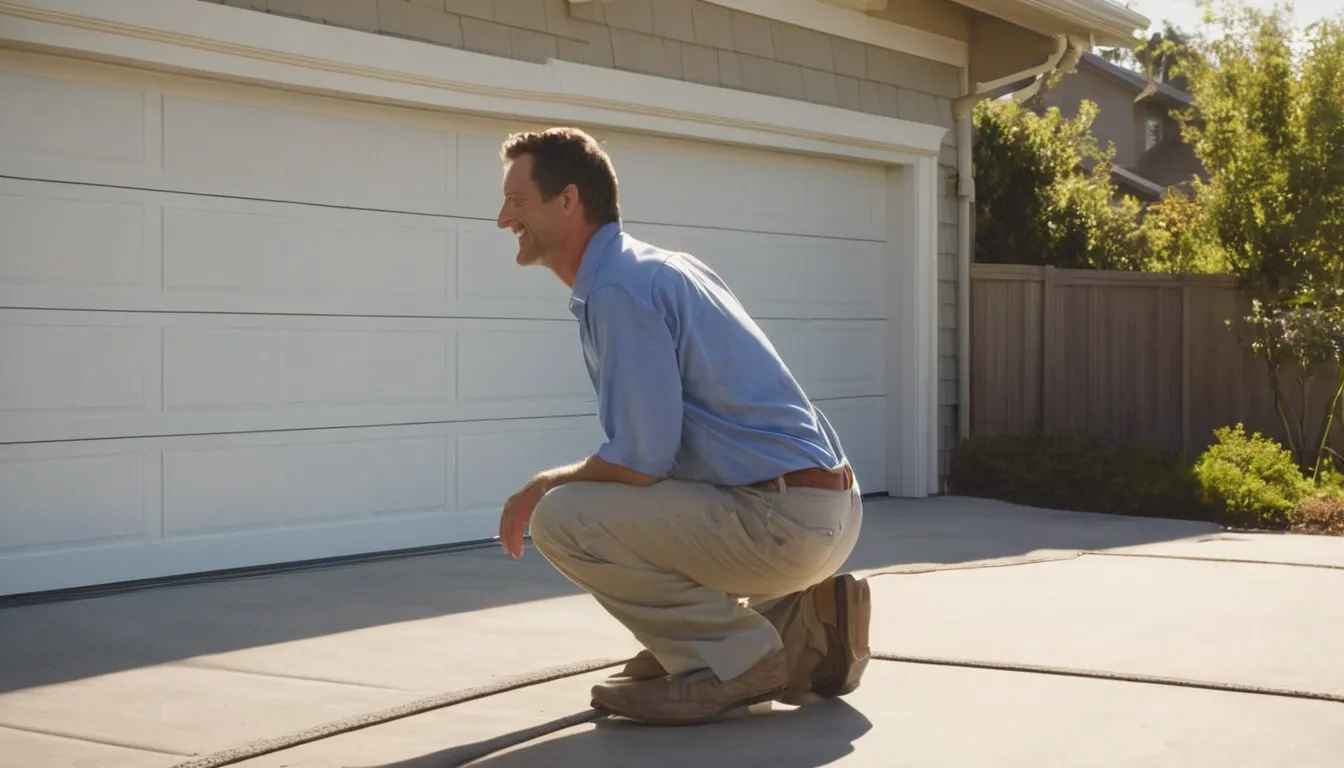 A friendly garage door provider checking a home garage door in Brighton